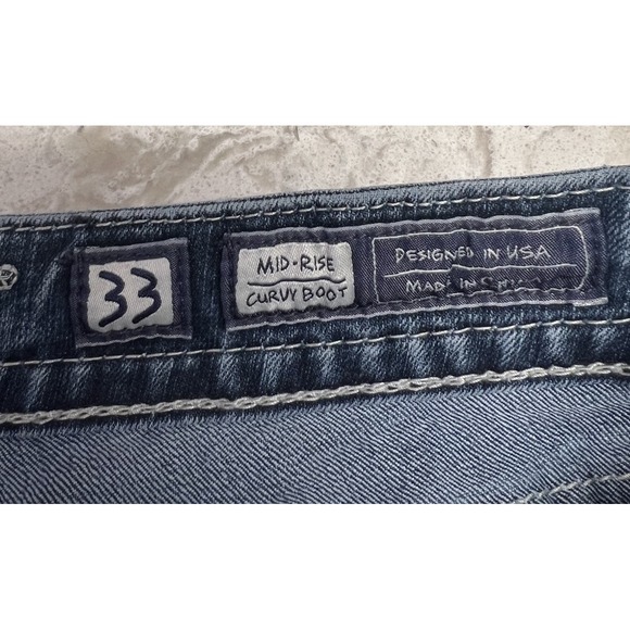 Miss Me Jeans Mid Rise Curvy Boot Size 33 Med Wash - Picture 4 of 11